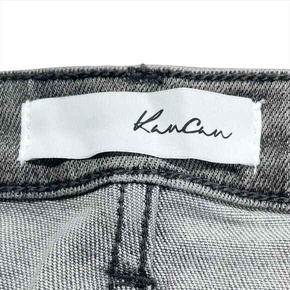 Kancan Harlo Mid Rise Flare Jeans Light Gray Knee Holes Size 13/30 - Picture 8 of 10